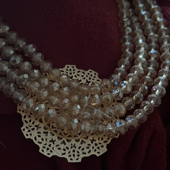 Fashion Hand crafted Multi Layered Crystal glass Beaded  Necklace - Picture 14 of 17